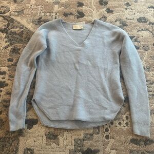 Wilfred Light Blue V-Neck Merino Wool Sweater